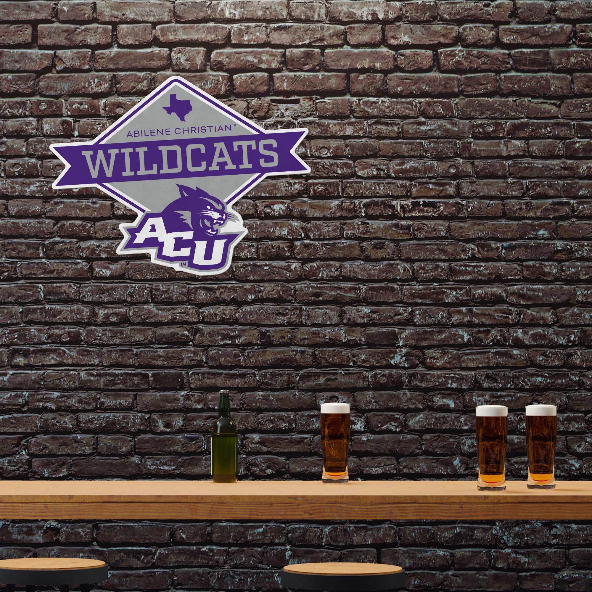 Rico Industries Ncaa Abilene Christian Wildcats Diamond Shape Cut Pennant - Home And Living Room D  Cor - Soft Felt Ez To Hang 2