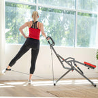 Sunny Health & Fitness Row-N-Ride Pro Squat Machine For Home, Foldable 300 Lb Capacity Rower With 12 Level Resistance Rower, Eas