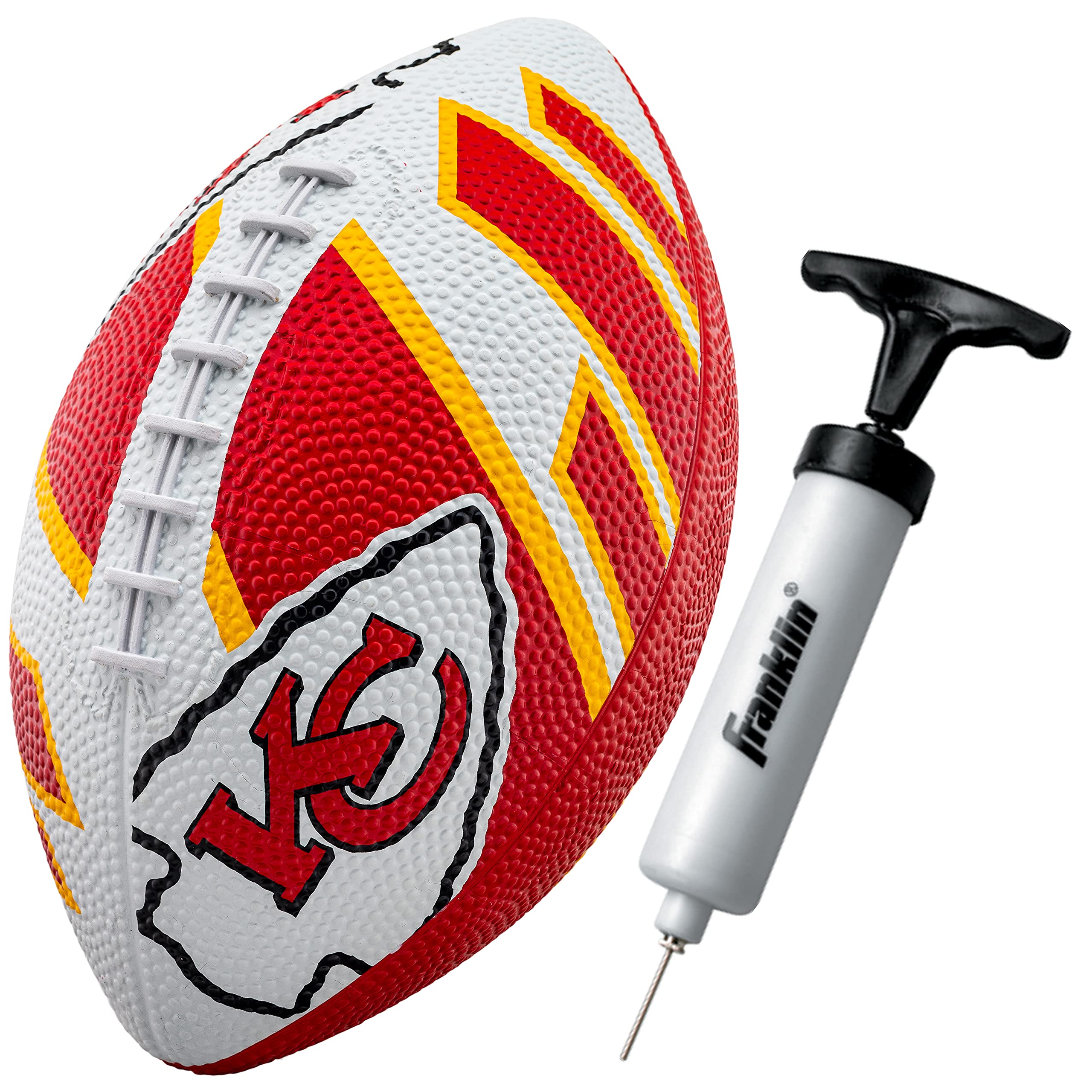 Franklin Sports NFL Kansas City Chiefs Football - Youth Football - Mini 8.5 Rubber Ball - Perfect for Kids - Team Logos and Colo