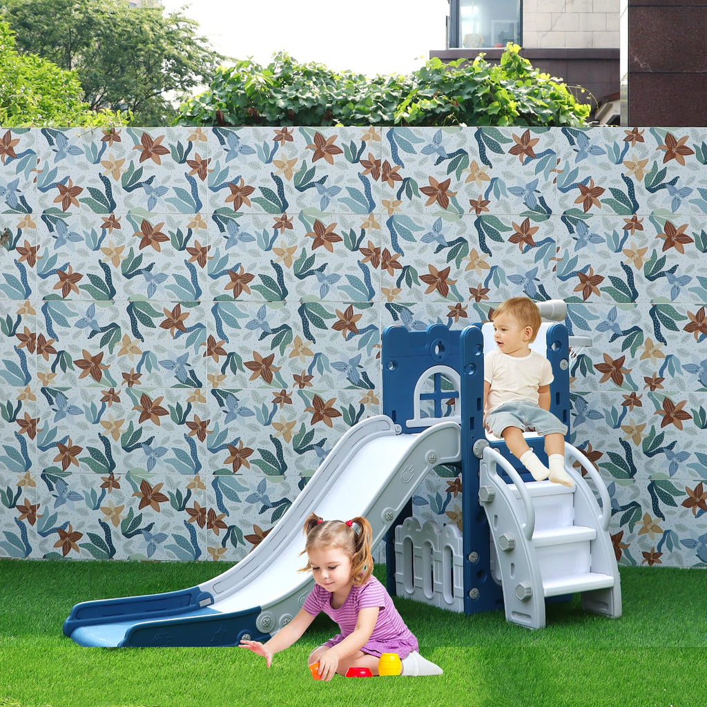 LulliSpace 6 in 1 Toddler Slide for Toddler&Kids,Kids Climber Slider for Indoor Outdoor Playground with Storage,Telescope,Basket