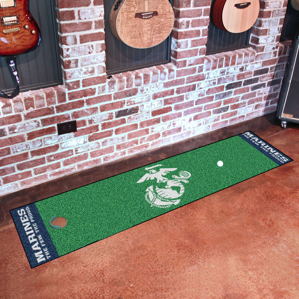 Fanmats 9576 U.S. Marines Putting Green Mat - 1.5Ft. X 6Ft. - Marines Alternate Logo