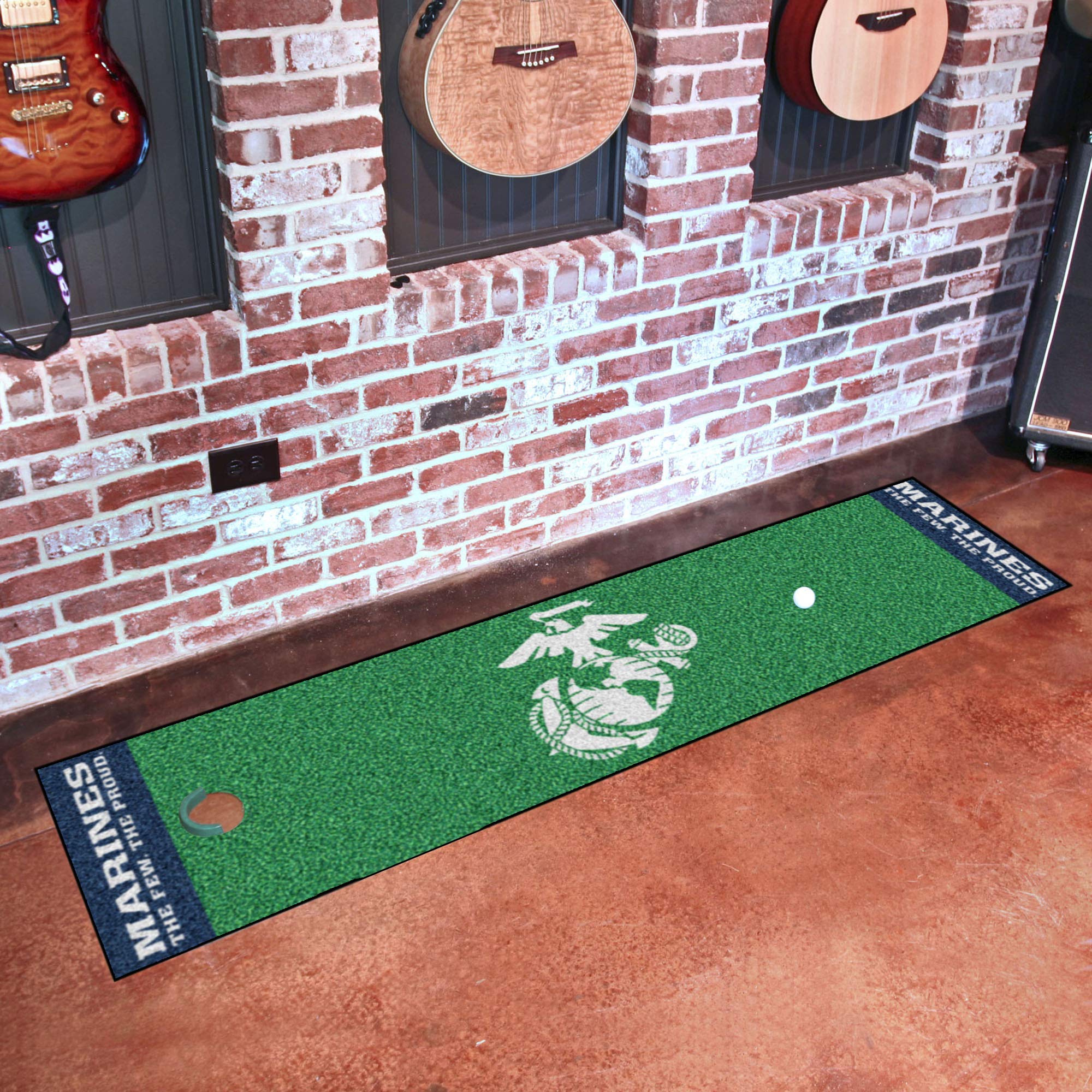 Fanmats 9576 U.S. Marines Putting Green Mat - 1.5Ft. X 6Ft. - Marines Alternate Logo