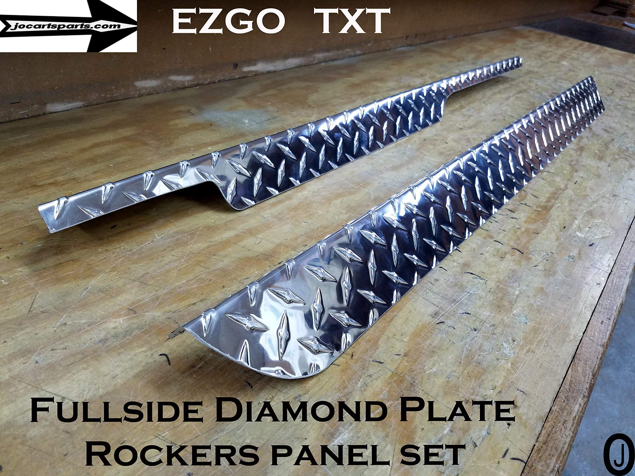 Ezgo Txt Golf Cart Polished Aluminum Diamond Plate Rocker Panel Set