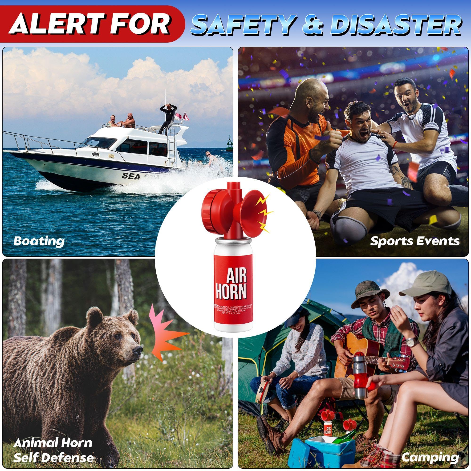 Saillong 1 Pack 1.4oz Boat Air Horn for Safety, Loud Marine Air Horns Can, Mini Small Blow Fog Bear Horn, Emergency Use for Spor
