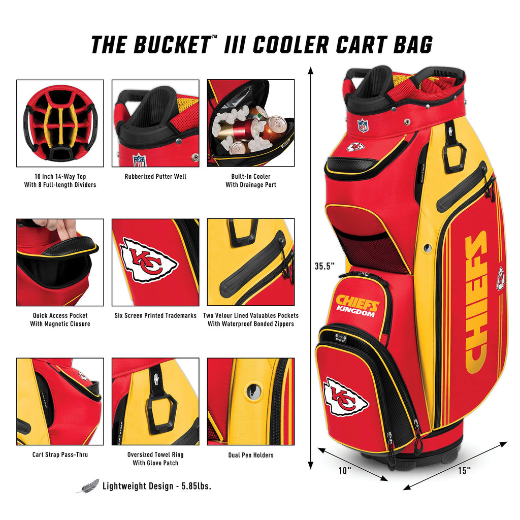 Kansas City Chiefs Bucket III Cooler Cart Golf Bag