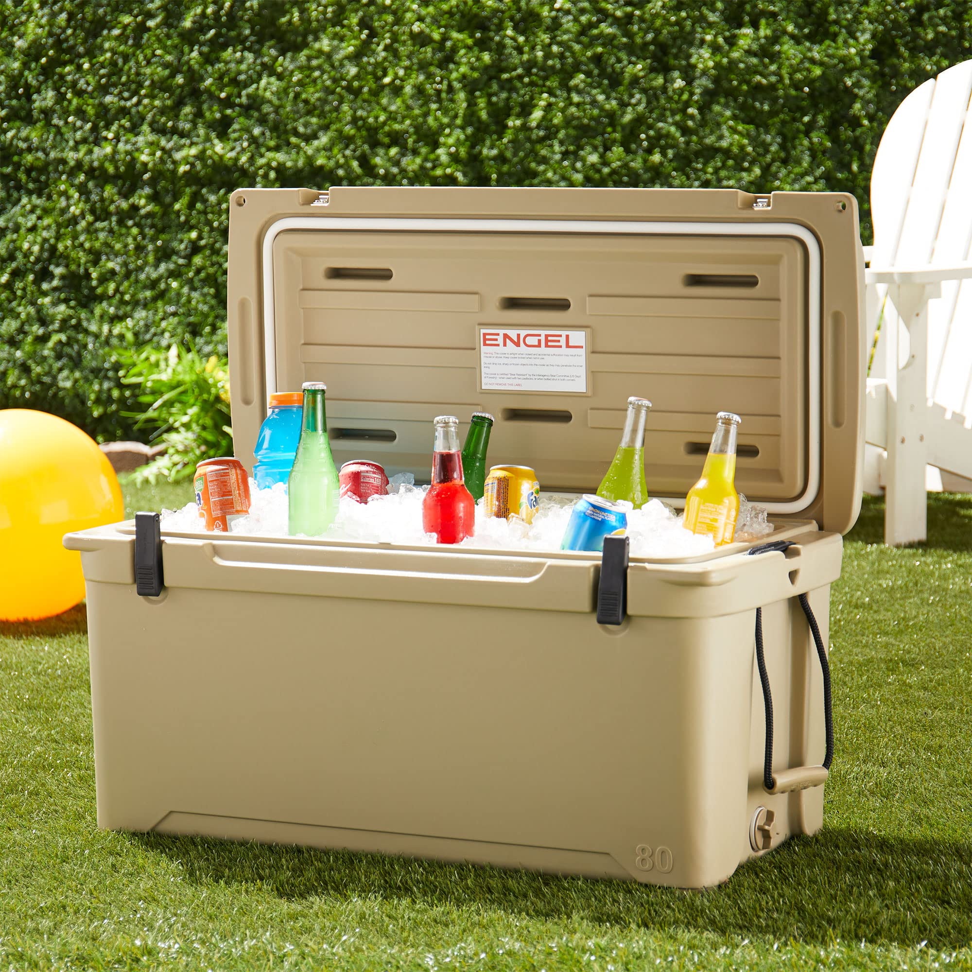 Engel Coolers Eng80 Cooler | 75 Can High Performance Durable Seamless Rotationally Molded Ice Box For Camping, Hunting, And Fish