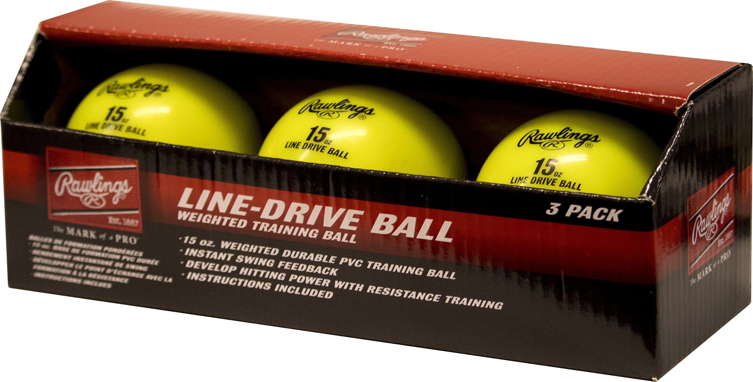 Rawlings | LINE DRIVE Weighted Training Balls | 15 oz. | 3-Pack