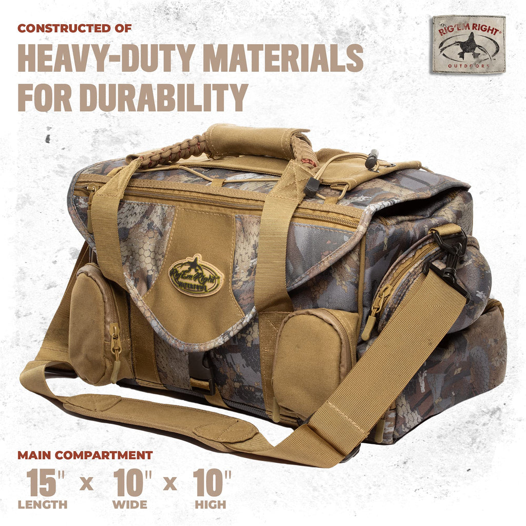 Rig'Em Right Waterfowl Shell Shocker Xlt Duck Hunting Blind Bag With Molded Ammo Compartments, Sunglasses Case, Drink Holder And