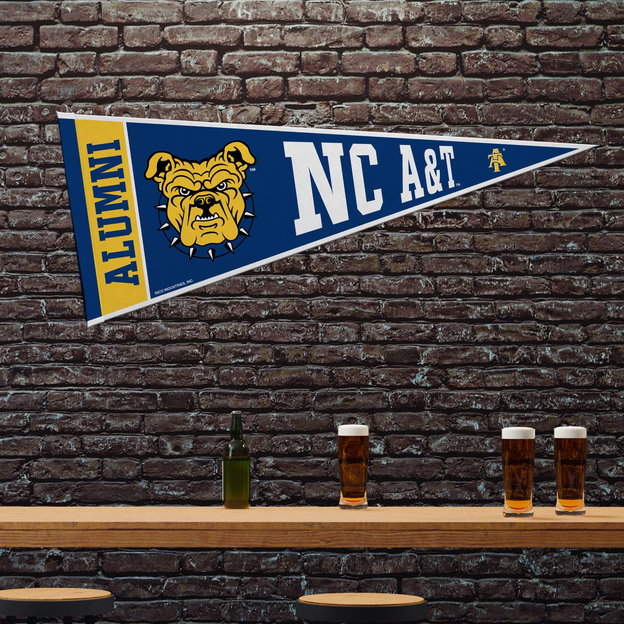 Rico Industries Ncaa North Carolina A&T Aggies Alumni 12'' X 30'' Felt Wall D  Cor Pennant - Great For Home/Bed Room/Man Cave D