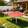 8FT Table Tennis Table with Net, Indoor/Outdoor Professional Ping Pong Table for Kids Adults, Folding Ping Pong Table, Complete 