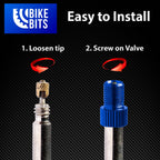Bike Bits Presta Valve Adapter - Convert Presta To Schrader - French/Uk To Us - Inflate Tire Using Standard Pump Or Air Compress