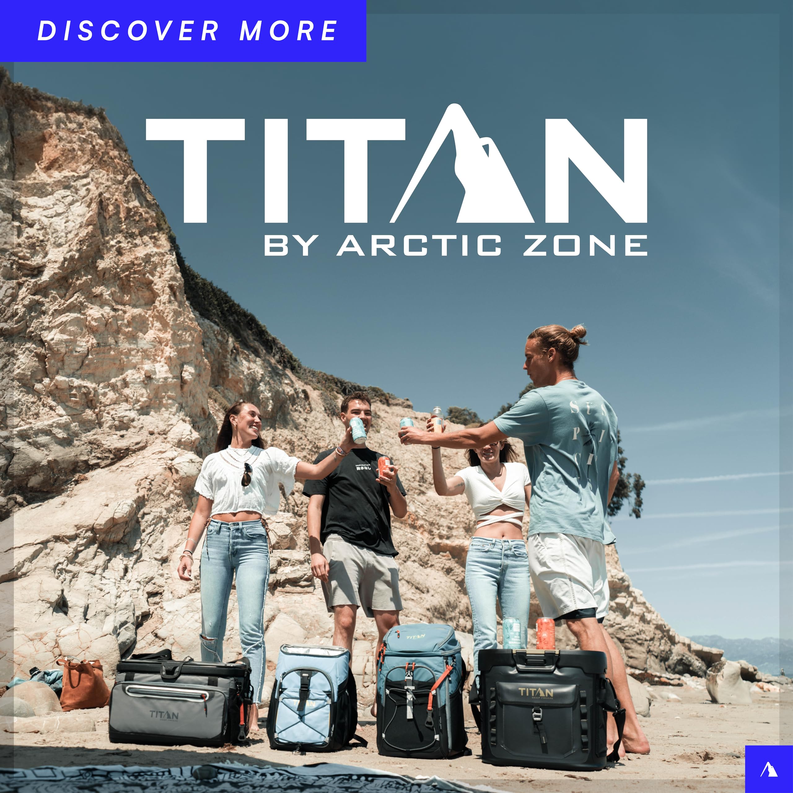 Titan by Arctic Zone Deep Freeze 60 (50+10) Can Wheeled Cooler - Collapsible Rolling Cooler with Wheels and All-Terrain Cart, Sh