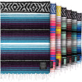 Hydration Nation Authentic Extra Large Mexican Blanket (70X50) - Handwoven Yoga, Serape- Artisanal Falsa, Beach, Camping, Picnic