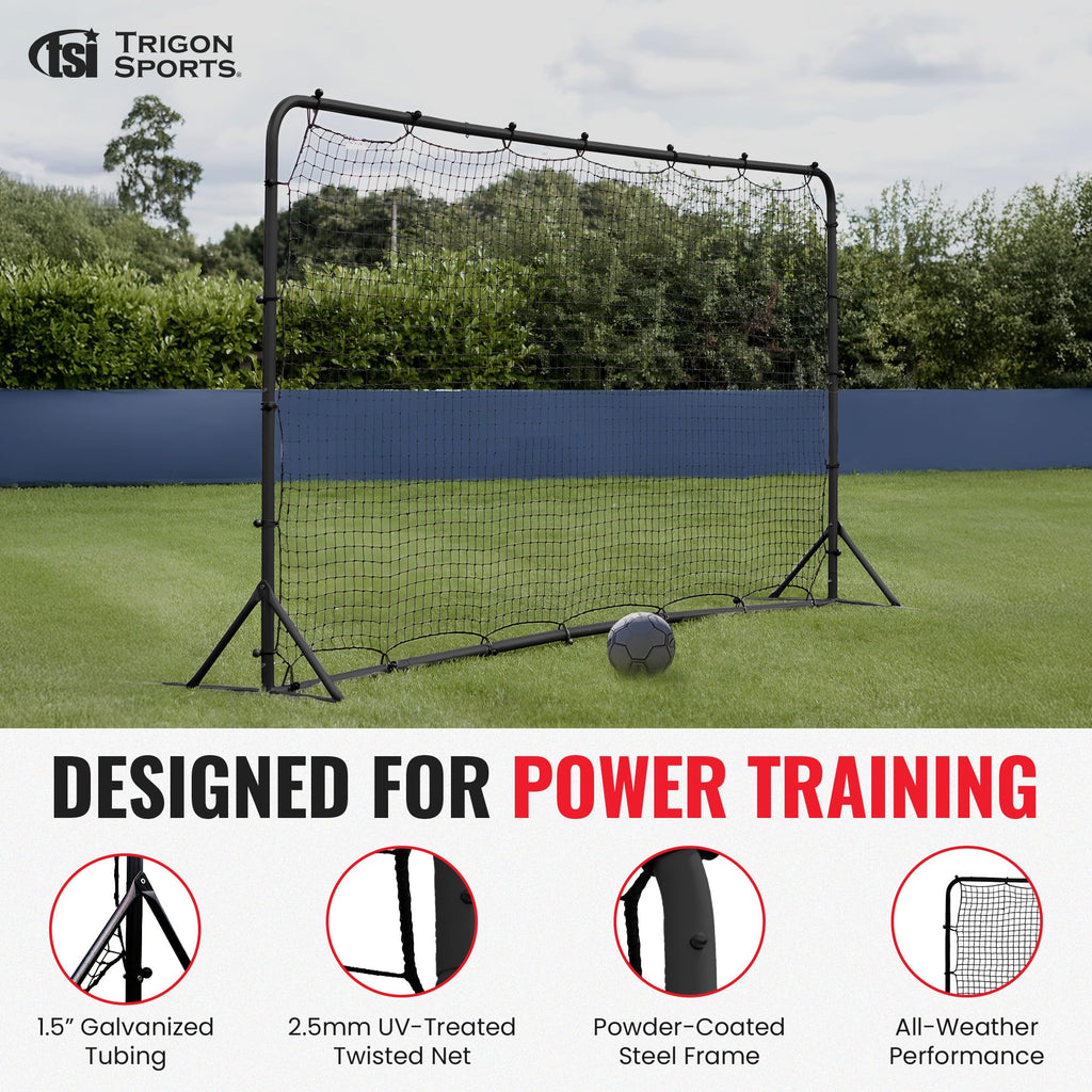 Trigon Sports Soccer Rebounder Net, 6 x 12 Bounce Back Net Soccer Goals for Backyard, Easy Setup, Kick Back Trainer for Passing,