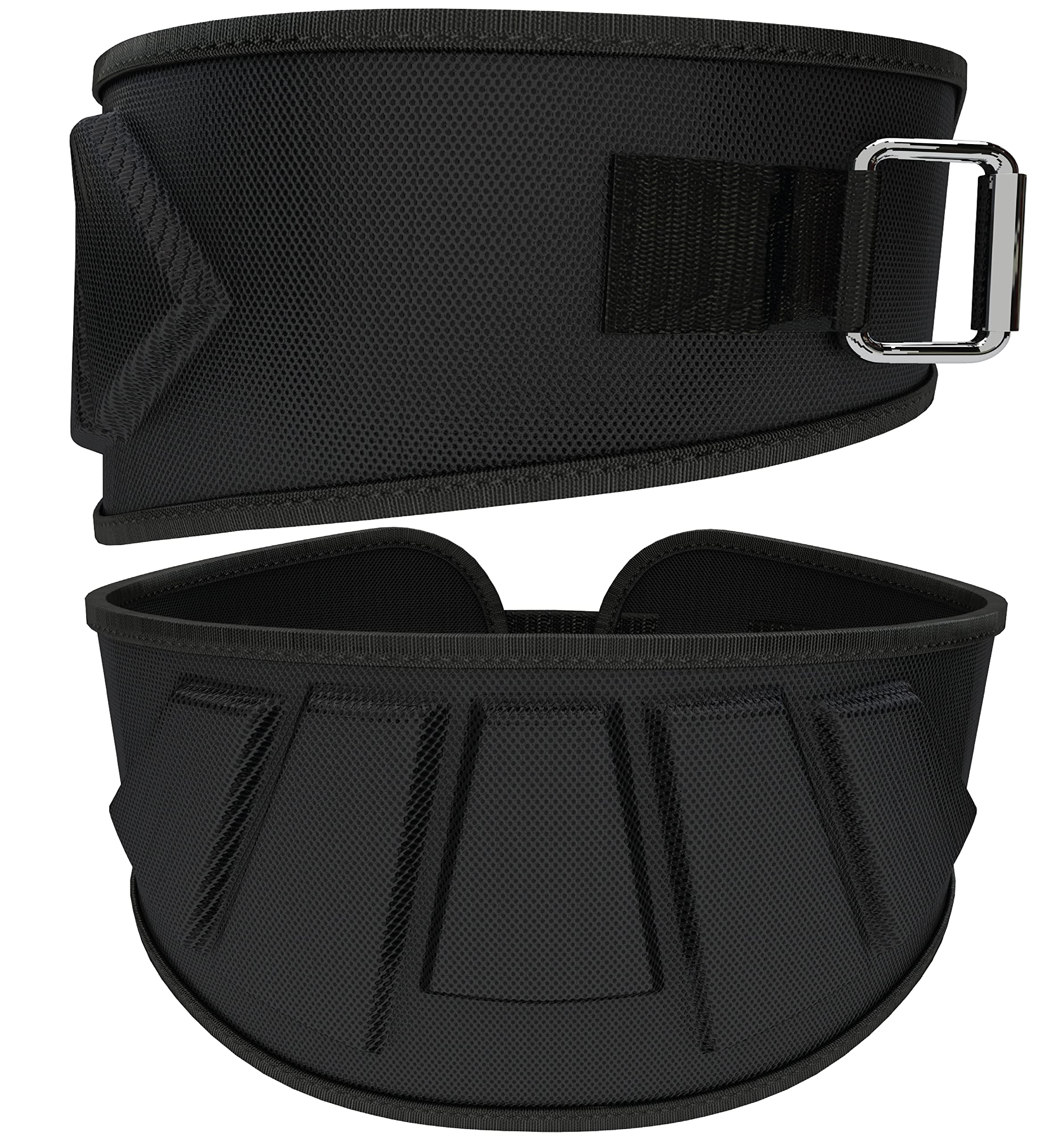 Rip Toned 6In Weightlifting Belt, Powerlifting, Bodybuilding Belt Men & Women, Back Support Weight Lifting (Black, Medium)