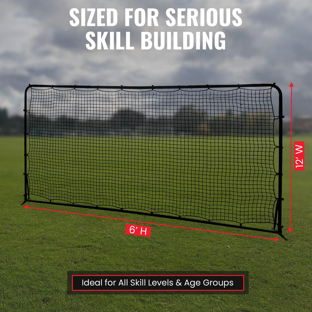 Trigon Sports Soccer Rebounder Net, 6 x 12 Bounce Back Net Soccer Goals for Backyard, Easy Setup, Kick Back Trainer for Passing,