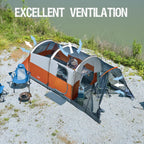 Portal 8 Person Family Tent For Camping With Screen Porch, Waterproof Large Camping Tent With Rainfly, Big Family Tents For Outd
