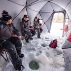 Eskimo QuickFish 6HD, Pop-Up Portable Shelter, No-Trip Door, Red/Black, Fully Insulated, Deluxe Ice Anchors, Six Person, Ice Fis