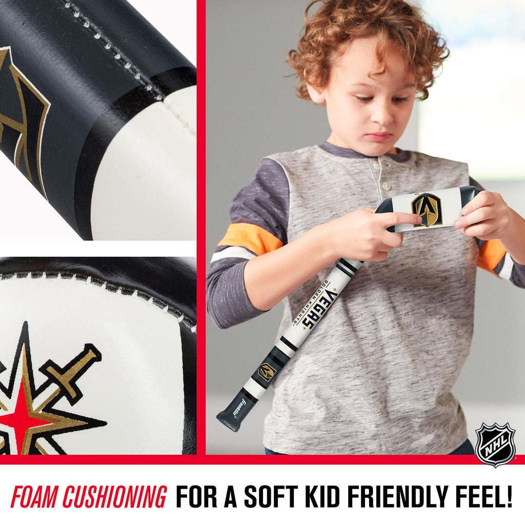 Franklin Sports Vegas Golden Knights Nhl Mini Soft Hockey Stick Set - Nhl Team Soft Foam Mini Hockey Stick And Ball Set - Great
