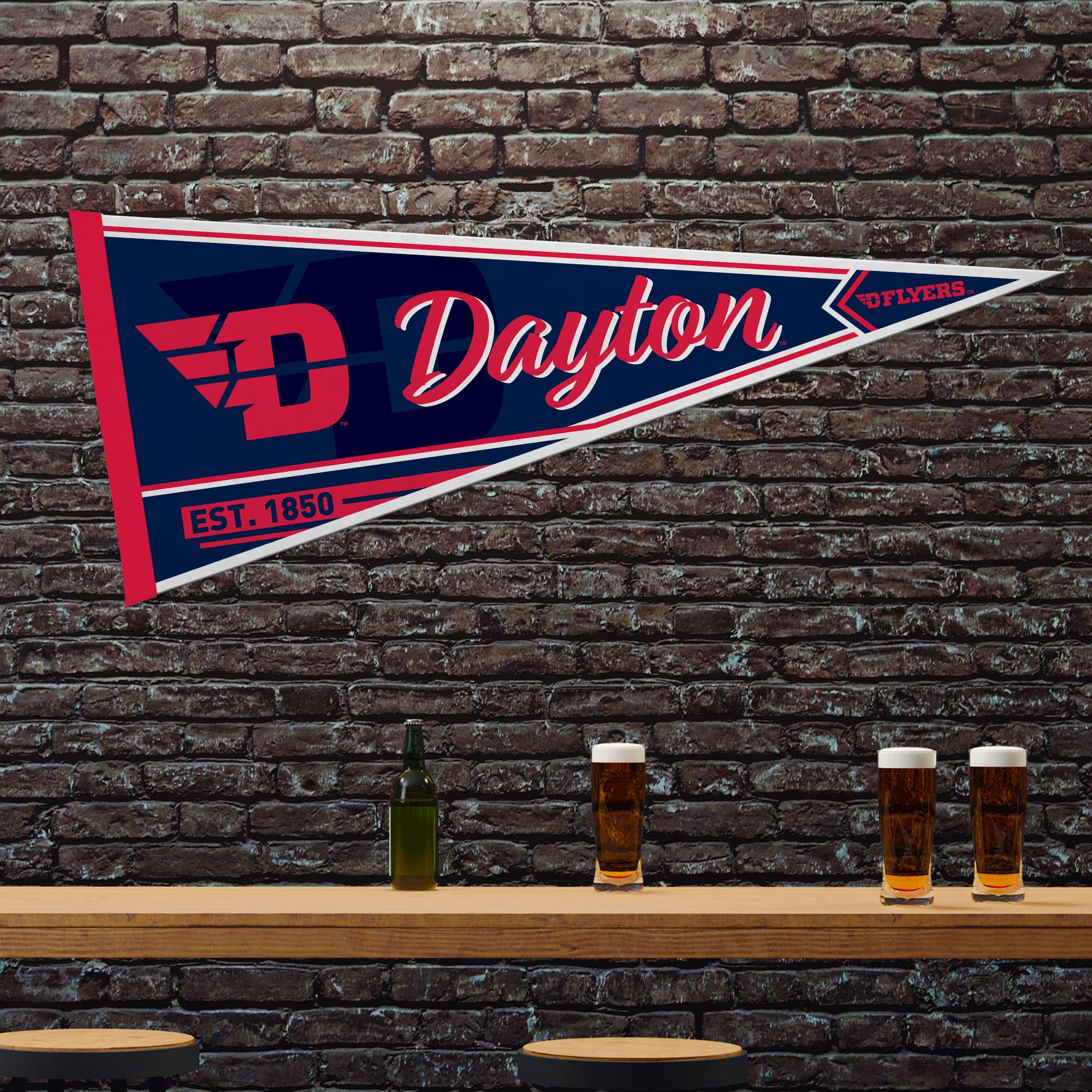 Rico Industries Ncaa Dayton Flyers Classic 12'' X 30'' Felt Wall D  Cor Pennant - Great For Home/Bed Room/Man Cave D  Cor