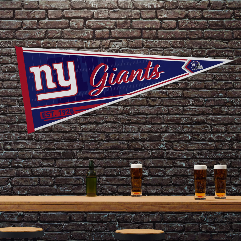 Rico Industries Nfl Football New York Giants Classic 12'' X 30'' Felt Wall D  Cor Pennant - Great For Home/Bed Room/Man Cave D