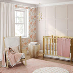 Crane Baby Soft Cotton Crib Mattress Sheet, Fitted Crib Sheet For Boys And Girls, Pink Floral, 28Aw X 52Ah X 9Ad