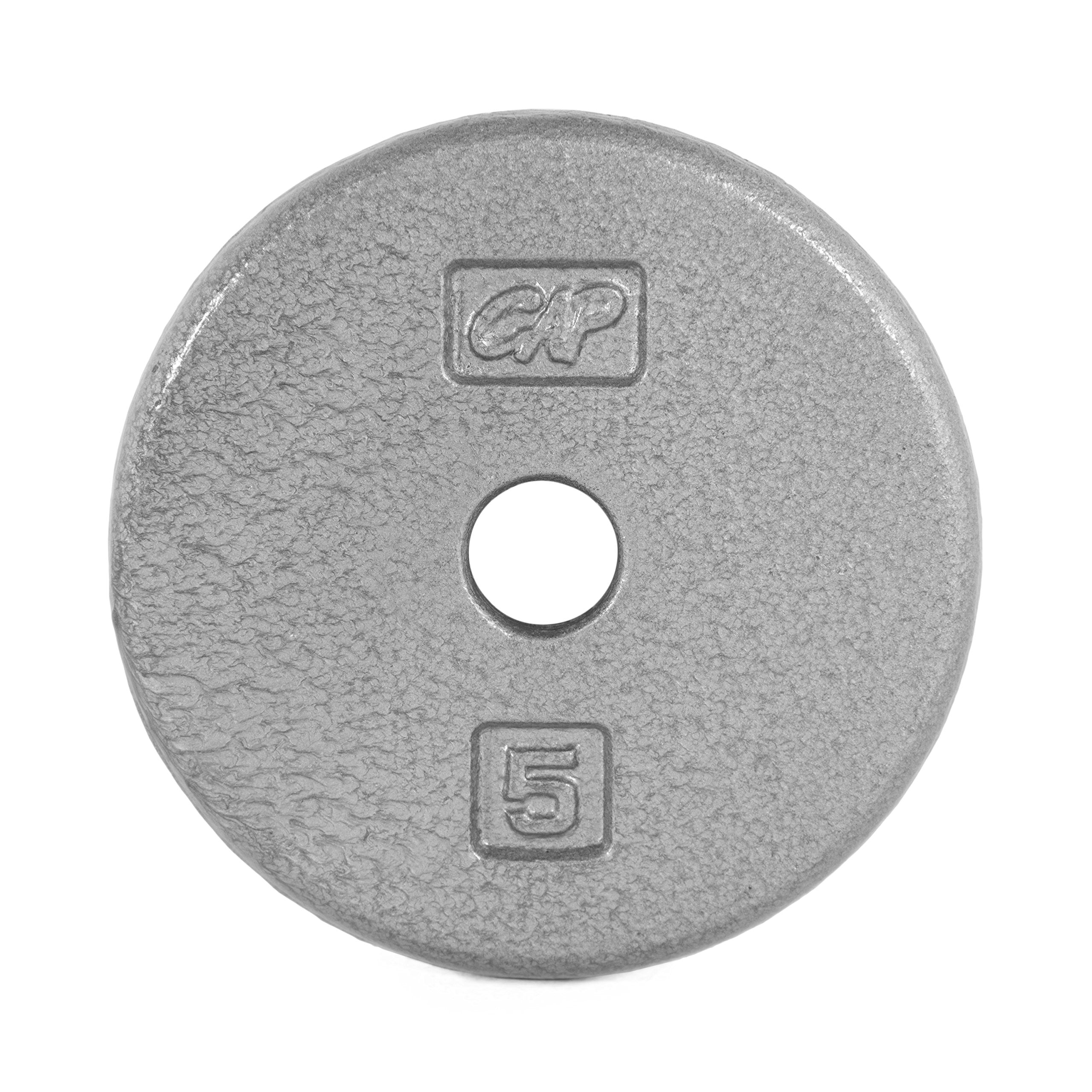 CAP Barbell Cast Iron Standard 1-Inch Weight Plates, Gray, Single, 5 Pound