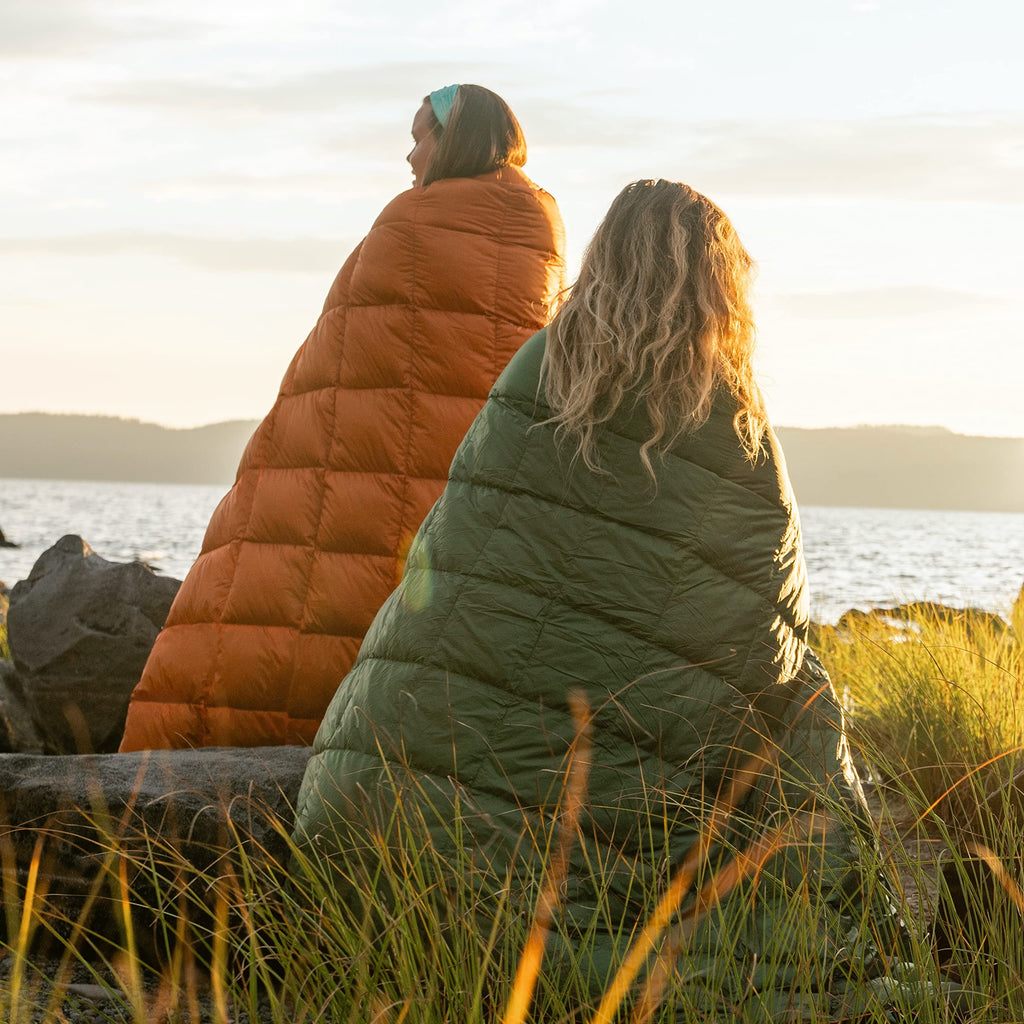 Horizon Hound Down Camping Blanket - Gr-20, Orange Travel Blanket  Sustainable Insulated Down  Lightweight & Warm Quilt For Camp