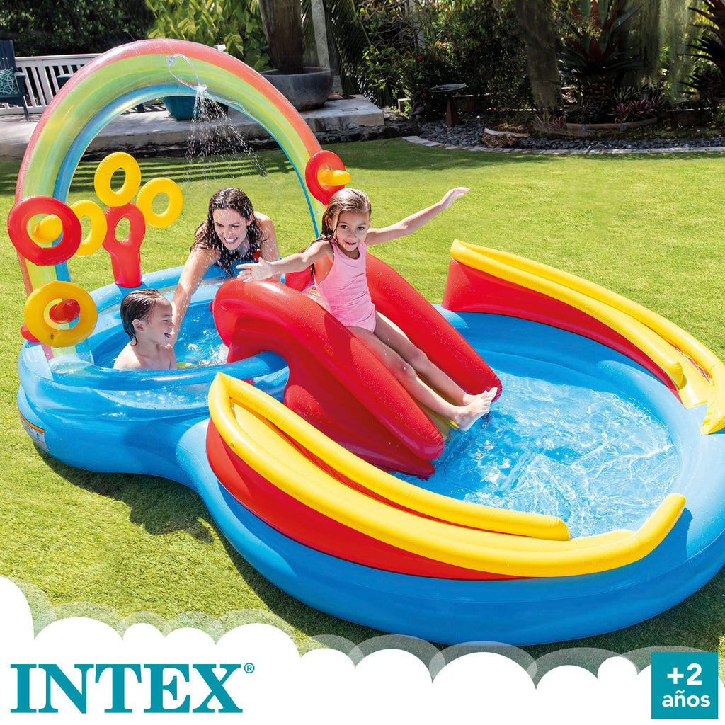Intex Rainbow Ring Inflatable Play Center, 117'' X 76'' X 53'', For Ages 2+