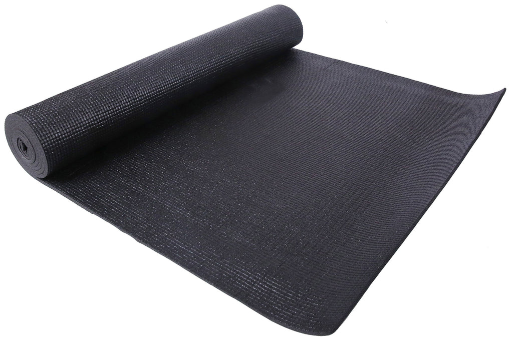 Fitvids All-Purpose 1/4-Inch High Density Anti-Tear Exercise Yoga Mat With Carrying Strap, Black