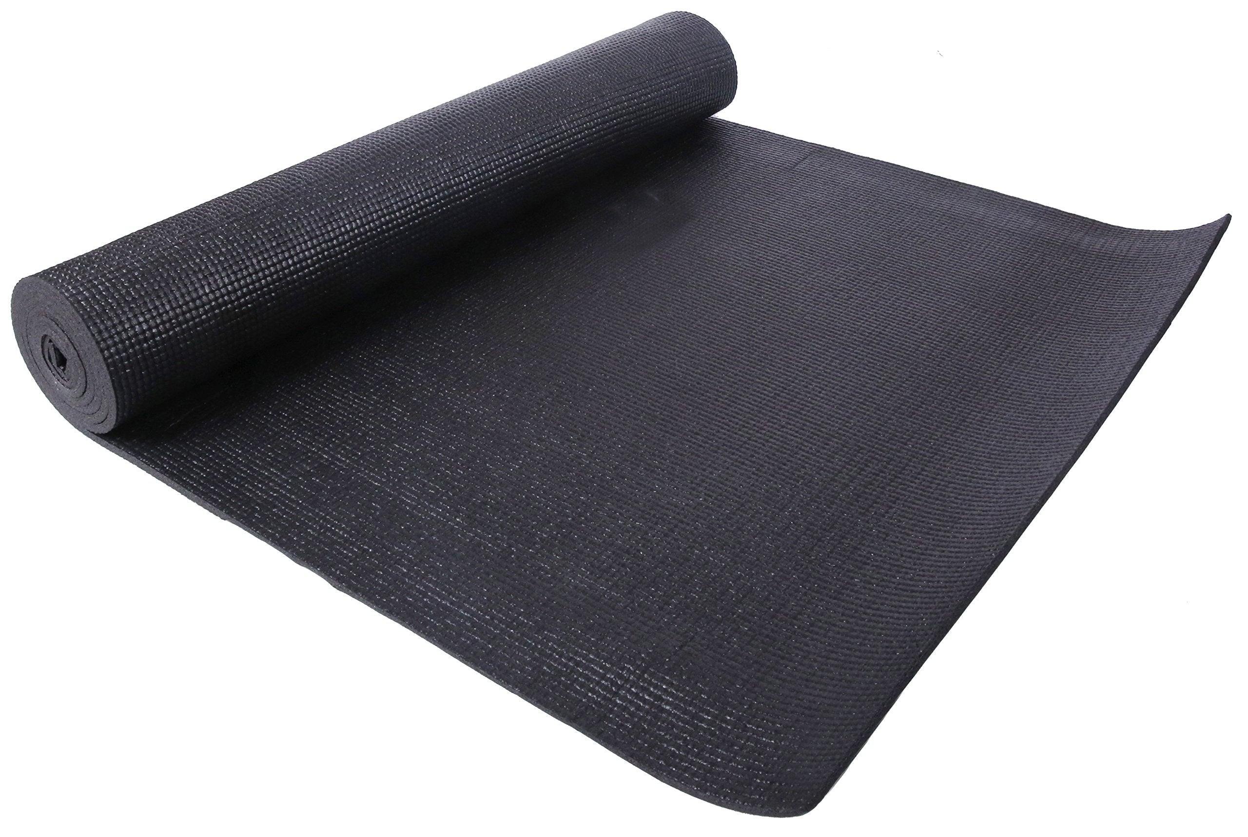 Fitvids All-Purpose 1/4-Inch High Density Anti-Tear Exercise Yoga Mat With Carrying Strap, Black