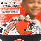 Franklin Sports Nfl Cleveland Browns Football - Youth Mini Football - 8.5'' Junior Size Ball - Spacelace Easy Grip Texture- Perf