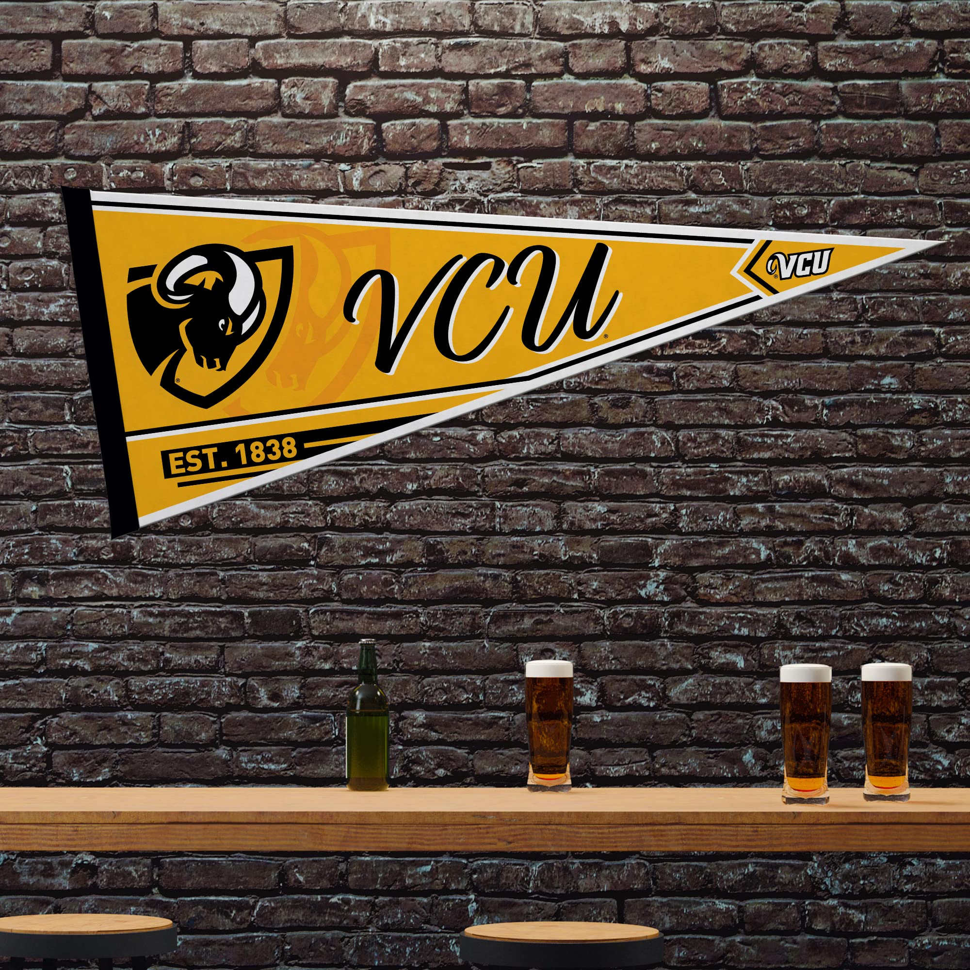 Rico Industries Ncaa Virginia Commonwealth Rams Classic 12'' X 30'' Felt Wall D  Cor Pennant - Great For Home/Bed Room/Man Cave