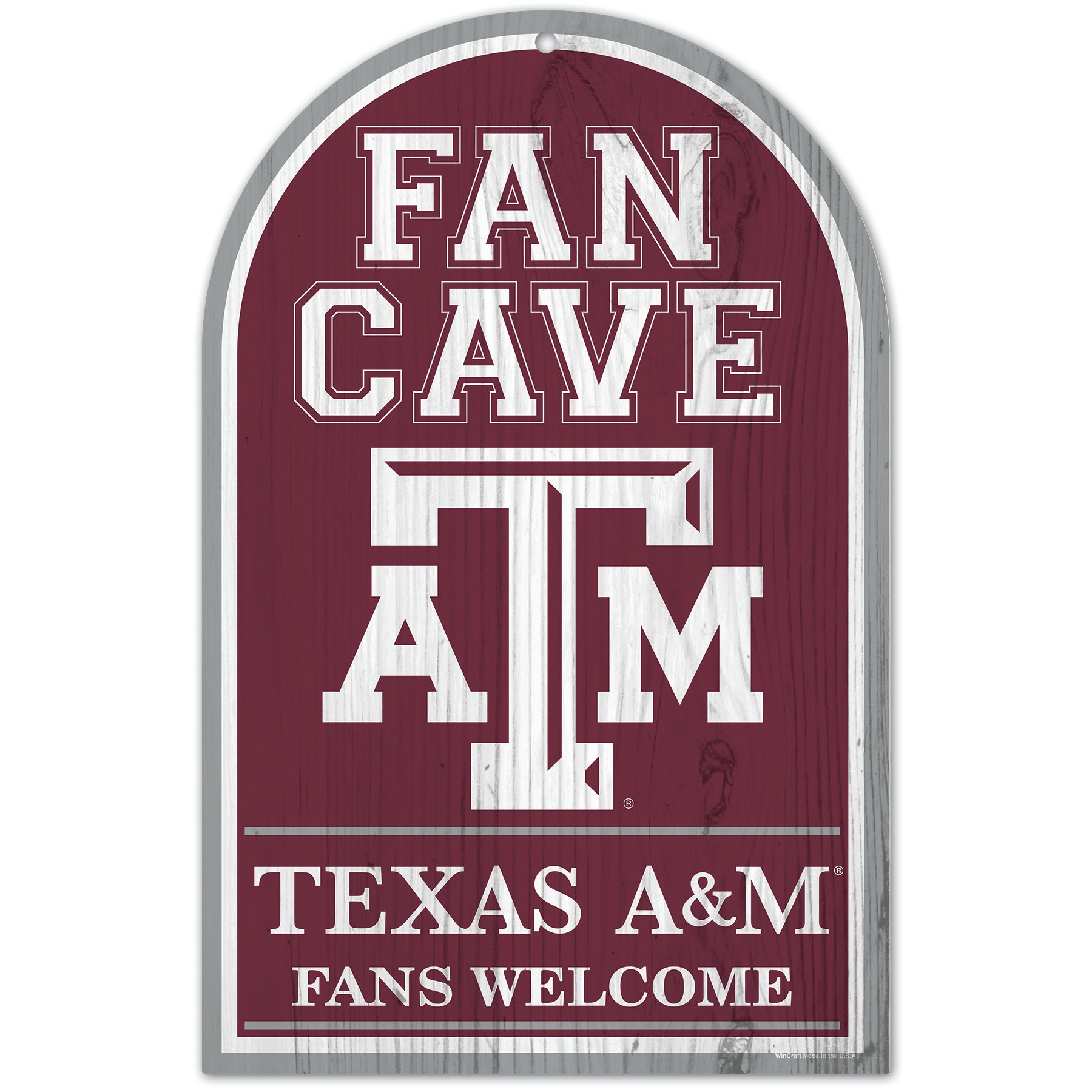 Texas A&M Aggies Sign 11x17 Wood Arched Fan Cave