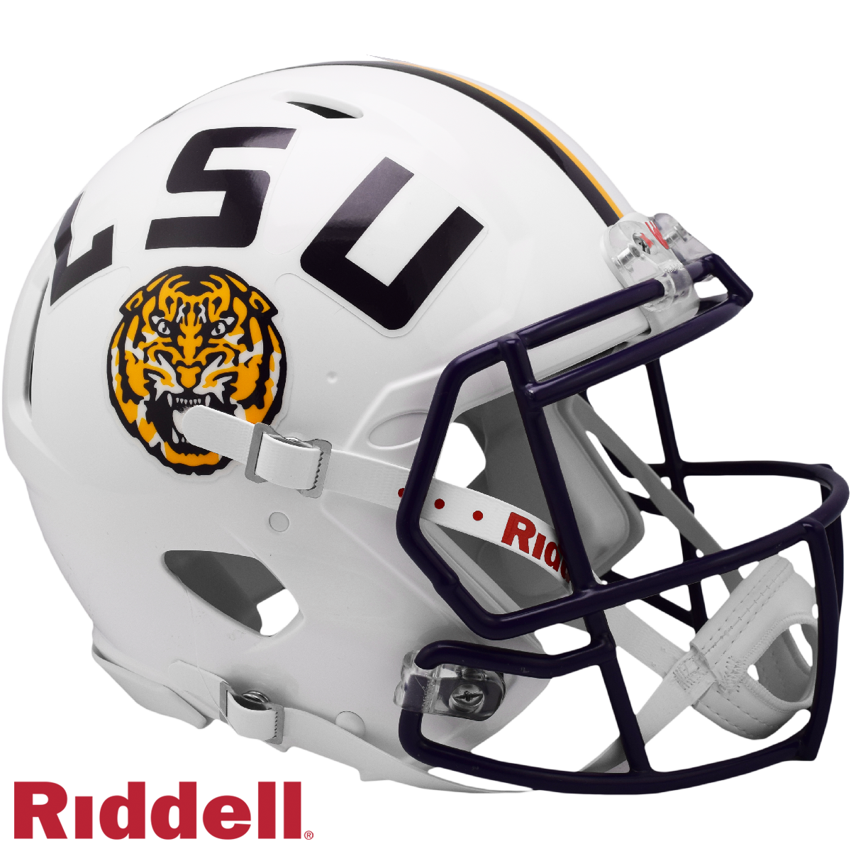 LSU Tigers Helmet Riddell Authentic Full Size Speed Style White - Special Order
