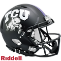 TCU Horned Frogs Helmet Riddell Authentic Full Size Speed Style Matte Black - Special Order