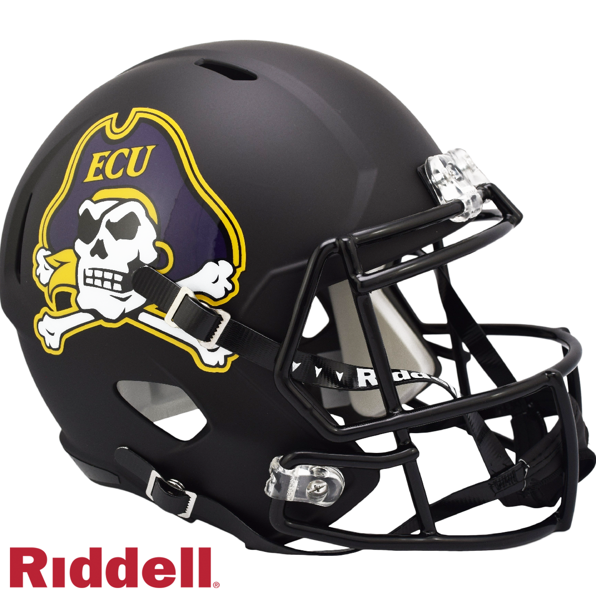 East Carolina Pirates Helmet Riddell Replica Full Size Speed Style Matte Black - Special Order