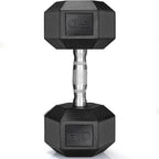 Rubber Hex Dumbbell Hand Weight, 30-75LB Dumbbells Rubber Coated Cast Iron Hex Black Dumbbells, Weights Dumbbells Set,1Pair/2Pcs