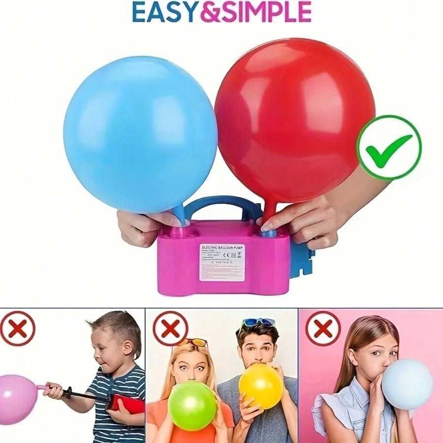 1pc Electric Balloon Air Cushion Pump Tool, Portable Automatic Inflation Machine, Double Hole Inflation Device, Inflation Machin