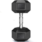 Rubber Hex Dumbbell Hand Weight, 30-75LB Dumbbells Rubber Coated Cast Iron Hex Black Dumbbells, Weights Dumbbells Set,1Pair/2Pcs