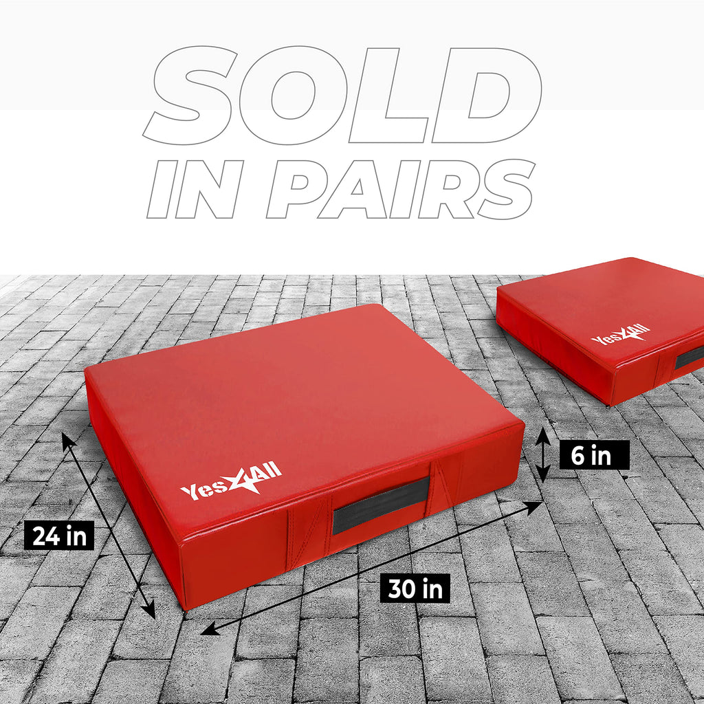 Yes4All 6 Inches Silencer Drop Padsweightlifting Drop Pads - Red
