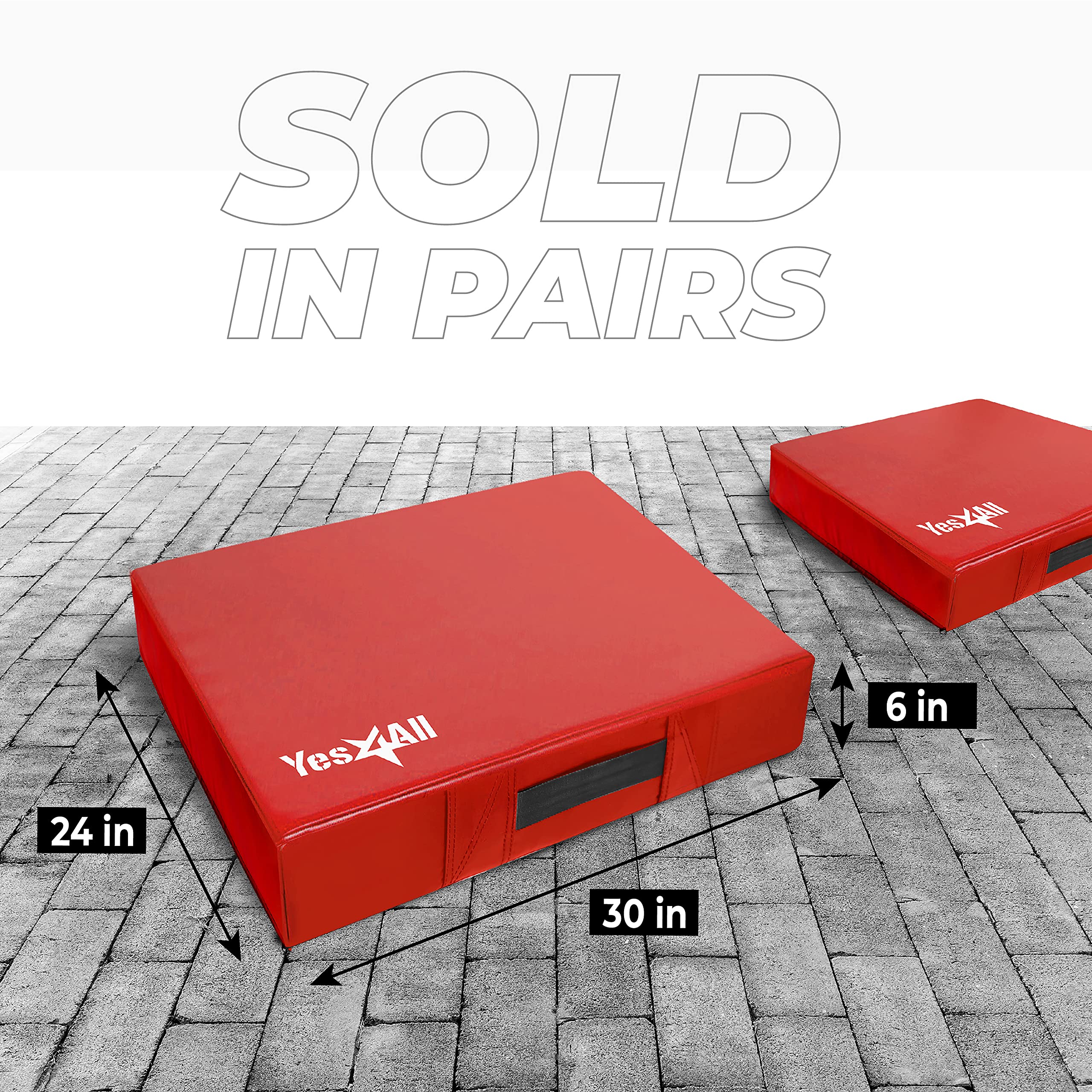 Yes4All 6 Inches Silencer Drop Padsweightlifting Drop Pads - Red