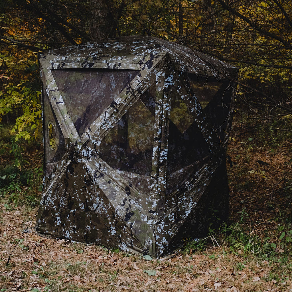 Barronett Blinds Big Mike, Portable Hunting Blind, Tall Hub Blind, Shoot While Standing, Low Profile Windows, 2-Person, Crater T