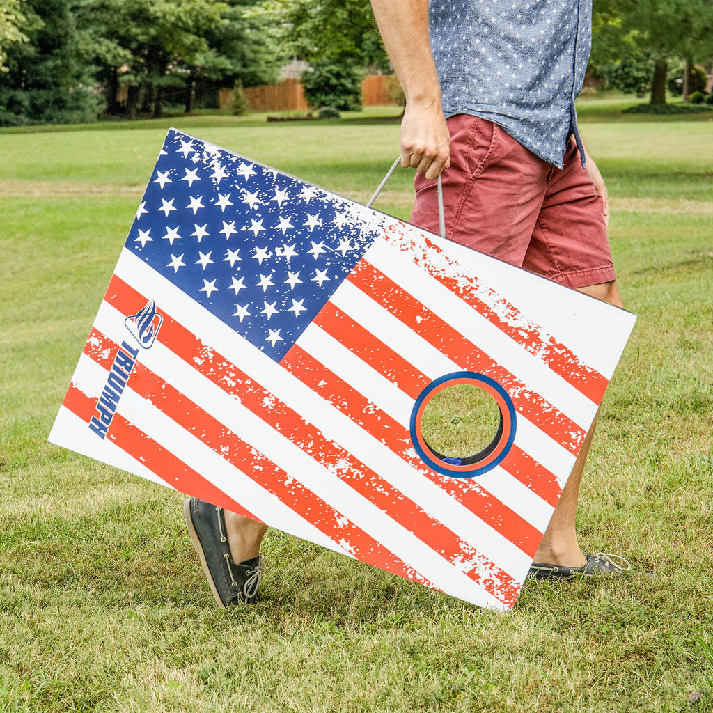 Triumph Sports Triumph Patriotic Classic 2X3 Cornhole Set - Includes 2 Patriotic Boards, 8 All-Weather Cornhole Bags