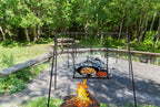 Bruntmor Large Outdoor Campfire Grill Camping Open Fire Cooker Stand Swing Away Hanging Grill Equipment For Fire Pit Stand Campf