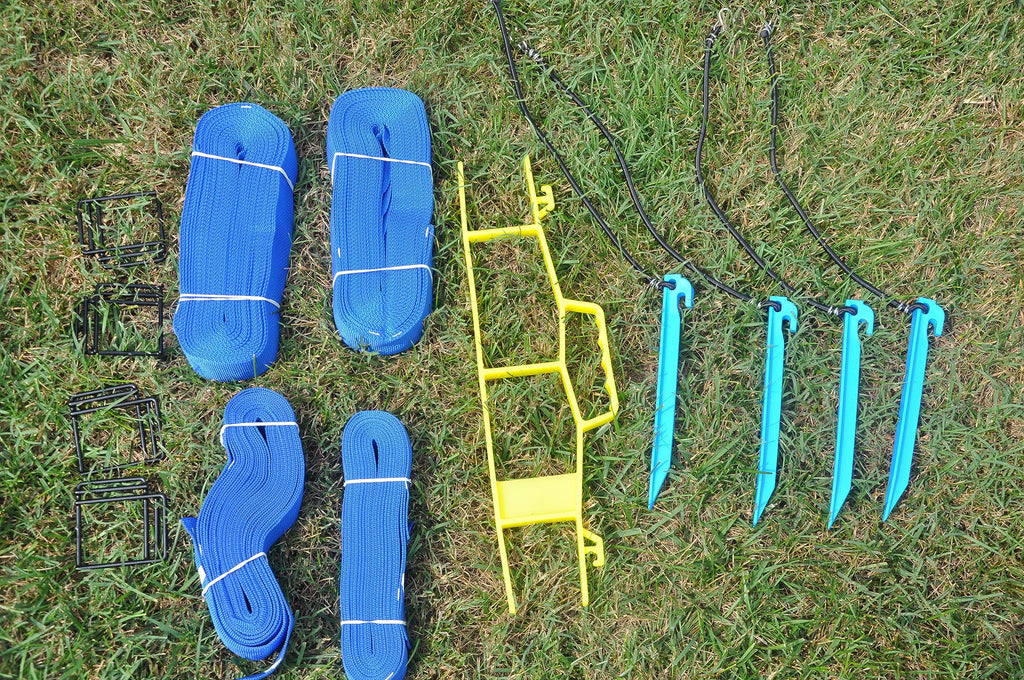 Tandem Sport Volleyball Court Lines - 2'' Blue Webbed Volleyball Court Lines - Volleyball Lines For Regulation Size Or Short Cou