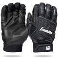 Franklin Sports MLB Batting Gloves - 2nd Skinz Youth Batting Gloves - Baseball + Softball Gear - Kids Black Pair - Youth Medium