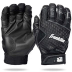 Franklin Sports Mlb Batting Gloves - 2Nd Skinz Youth Batting Gloves - Baseball + Softball Gear - Kids Black Pair - Youth Extra E