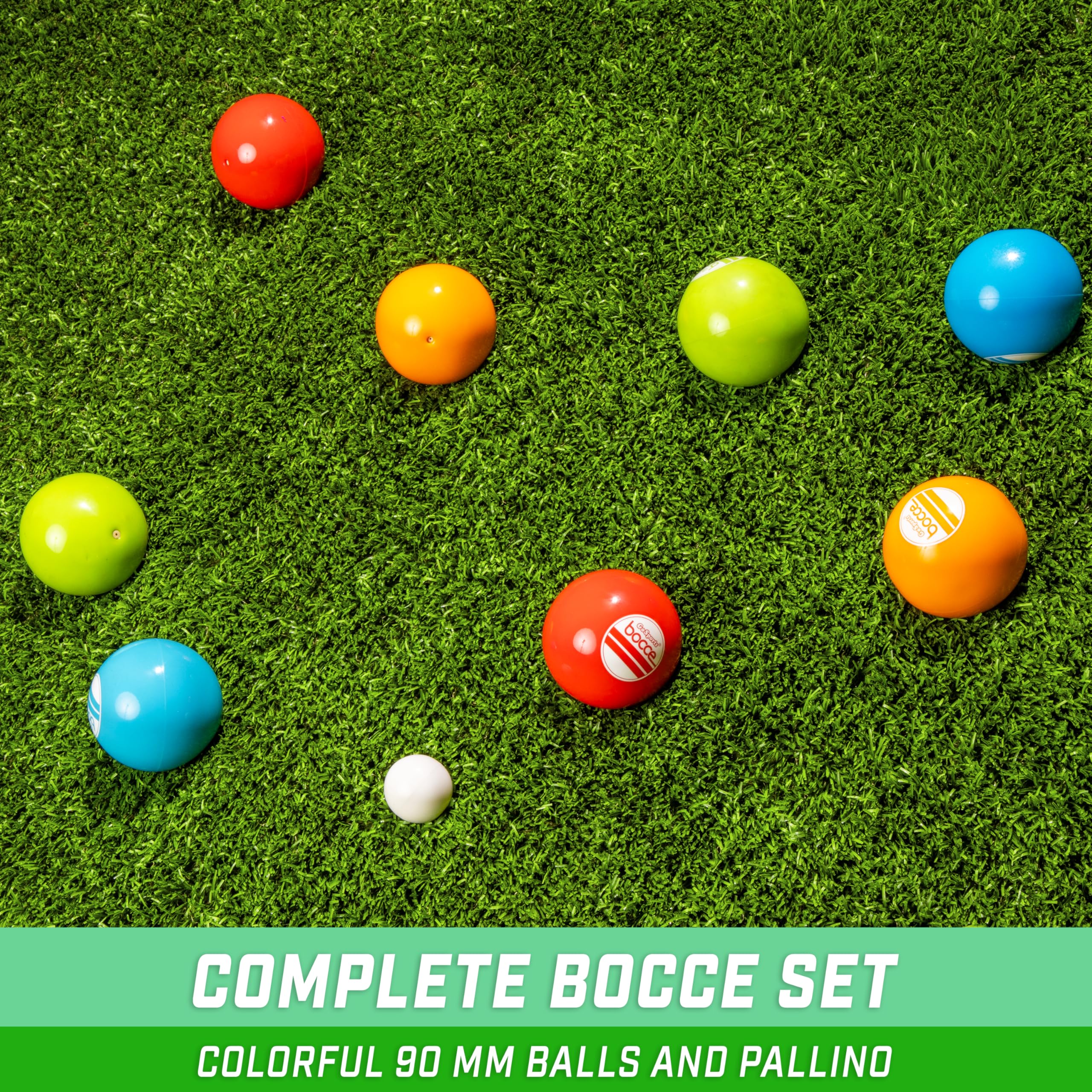Gosports 90 Mm Soft Bocce Set Includes 8 Weighted Balls, Pallino And Case, Play Indoors Or Outdoors