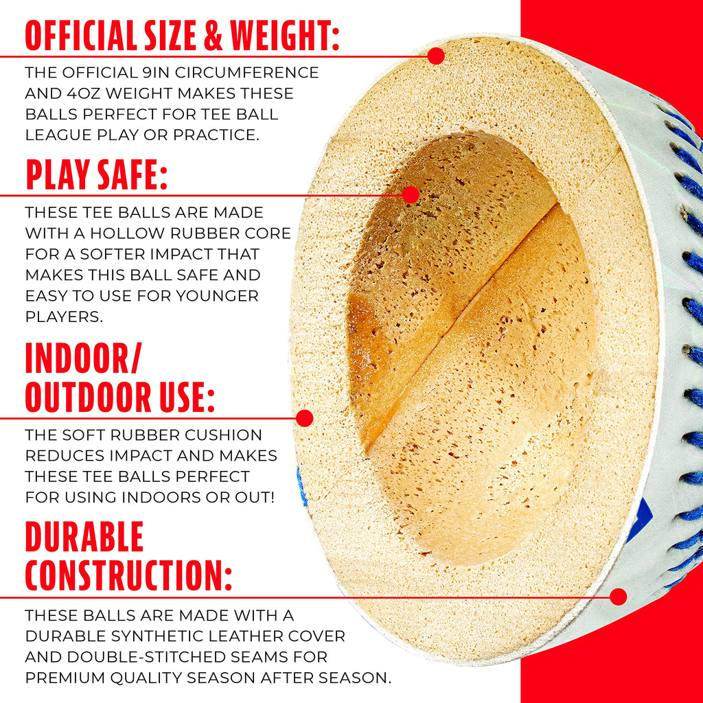 Franklin Sports - Soft Strike - Hollow Core Chrome Teeball - Mlb - Youth Tball - Baseball + Softball - Indoor & Outdoor Use